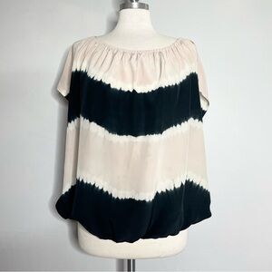 JOIE Silk Tie Dye Stripe Off Shoulder Top